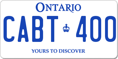 ON license plate CABT400