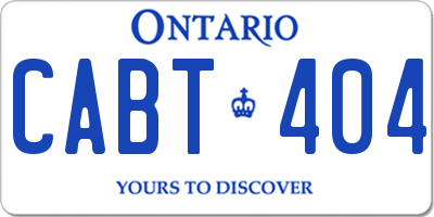 ON license plate CABT404