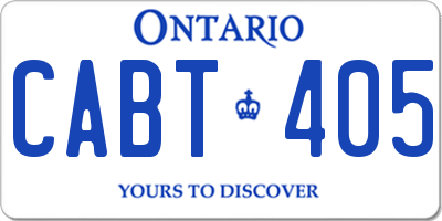 ON license plate CABT405