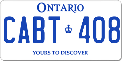 ON license plate CABT408