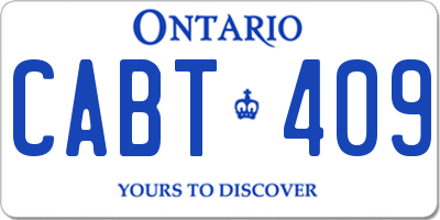 ON license plate CABT409