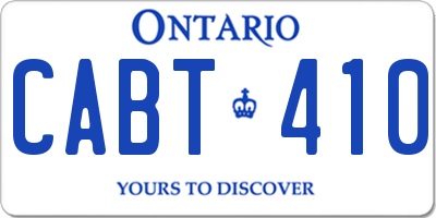 ON license plate CABT410