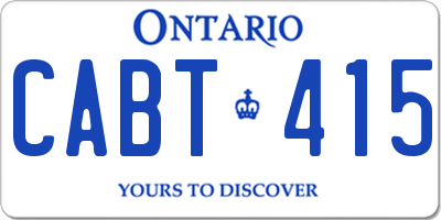 ON license plate CABT415