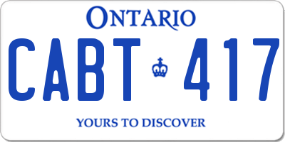 ON license plate CABT417