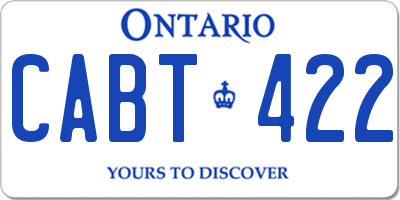 ON license plate CABT422