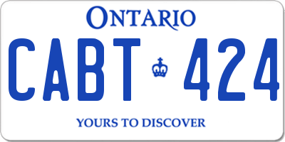 ON license plate CABT424