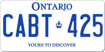 ON license plate CABT425