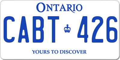 ON license plate CABT426