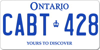 ON license plate CABT428