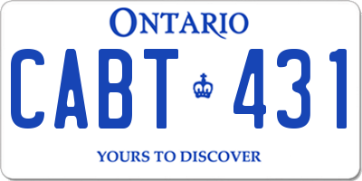 ON license plate CABT431