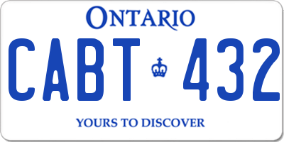 ON license plate CABT432