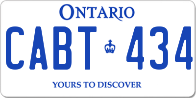 ON license plate CABT434