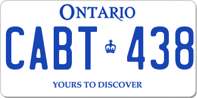 ON license plate CABT438