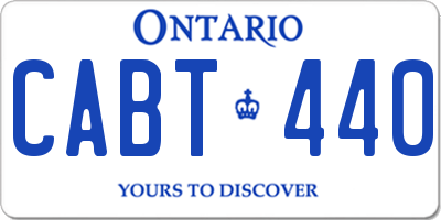 ON license plate CABT440