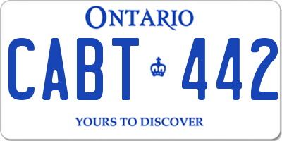 ON license plate CABT442