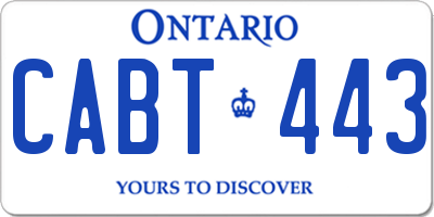 ON license plate CABT443