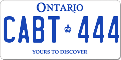 ON license plate CABT444