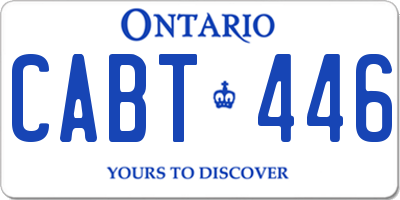 ON license plate CABT446