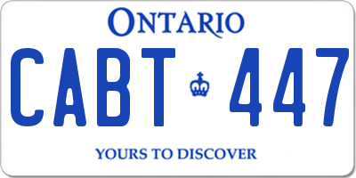 ON license plate CABT447