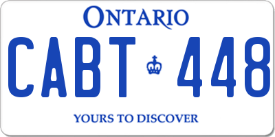 ON license plate CABT448