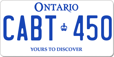 ON license plate CABT450