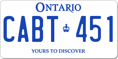 ON license plate CABT451