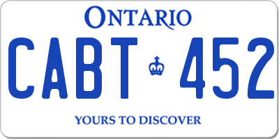 ON license plate CABT452