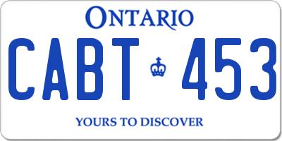 ON license plate CABT453