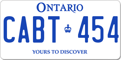 ON license plate CABT454