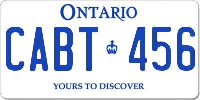 ON license plate CABT456