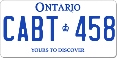 ON license plate CABT458