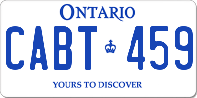 ON license plate CABT459