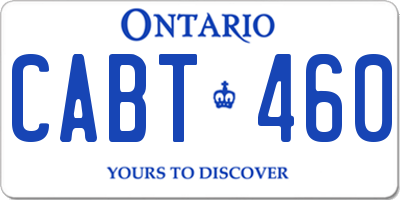 ON license plate CABT460