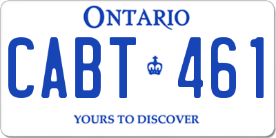 ON license plate CABT461