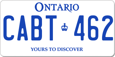 ON license plate CABT462