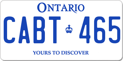 ON license plate CABT465