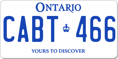 ON license plate CABT466