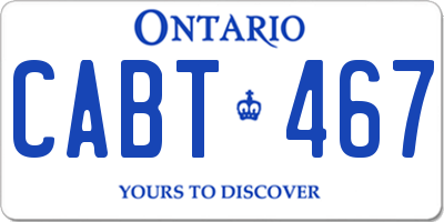 ON license plate CABT467