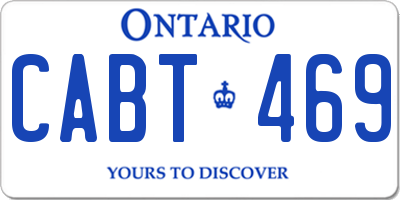 ON license plate CABT469