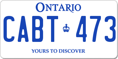 ON license plate CABT473