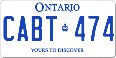 ON license plate CABT474