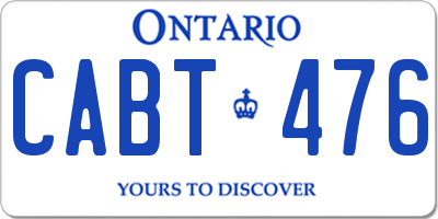 ON license plate CABT476