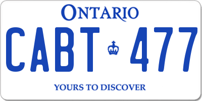 ON license plate CABT477