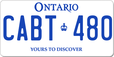 ON license plate CABT480