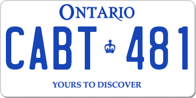 ON license plate CABT481