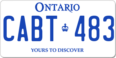 ON license plate CABT483