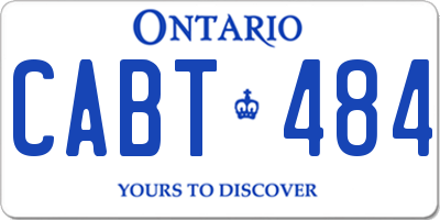 ON license plate CABT484