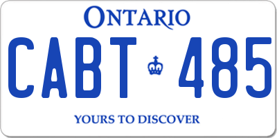 ON license plate CABT485