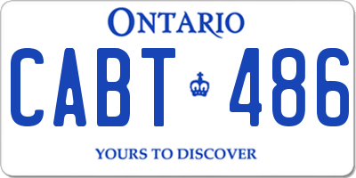 ON license plate CABT486