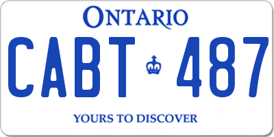 ON license plate CABT487